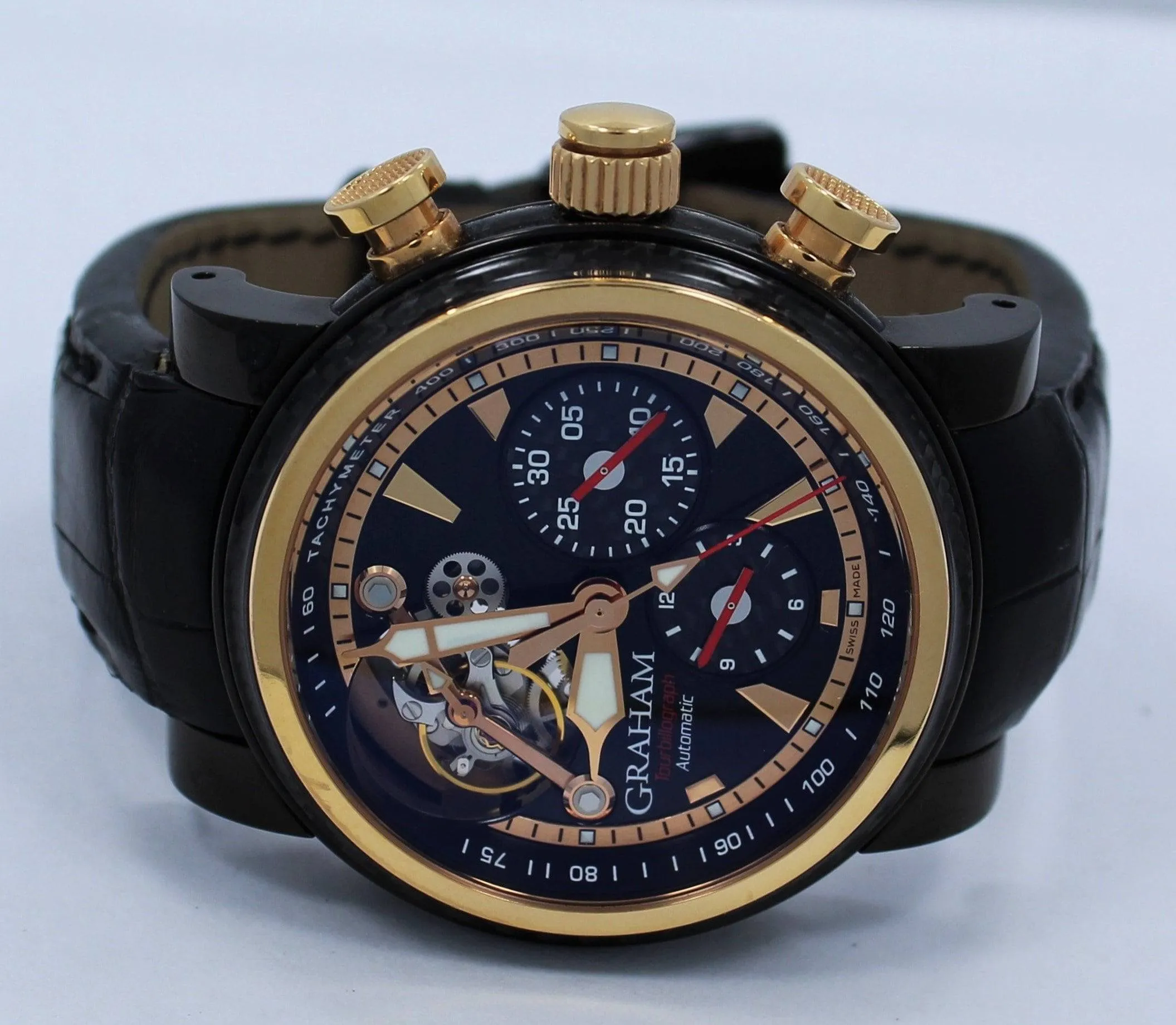 GRAHAM Tourbillograph 2TWAO.B01A Silverston Woodcote Watch tourbillon BOX/PAPERS