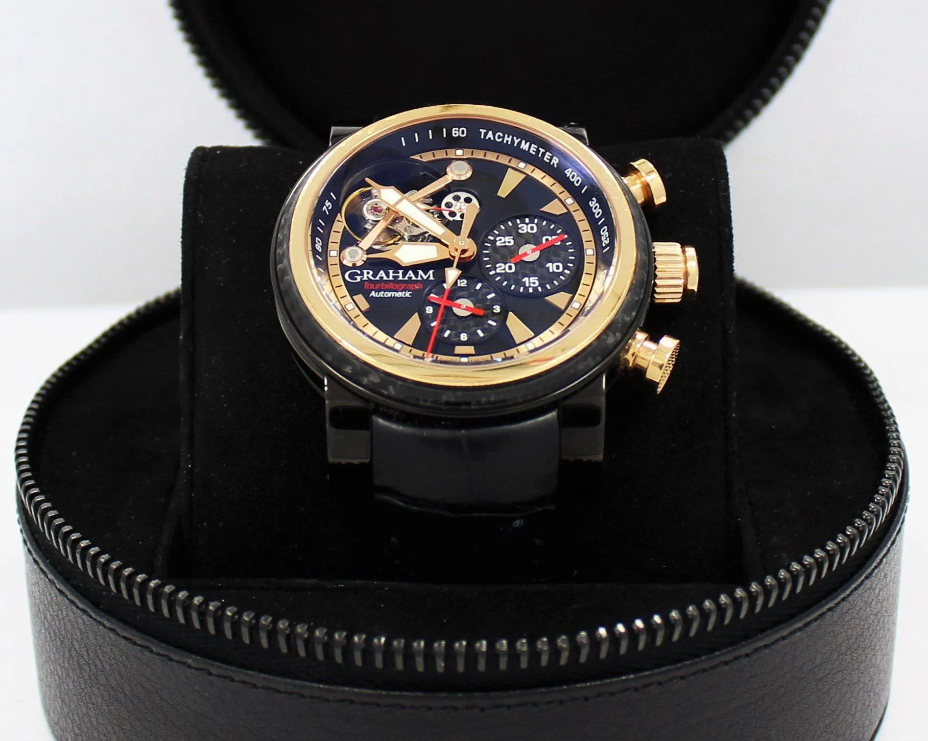 GRAHAM Tourbillograph 2TWAO.B01A Silverston Woodcote Watch tourbillon BOX/PAPERS