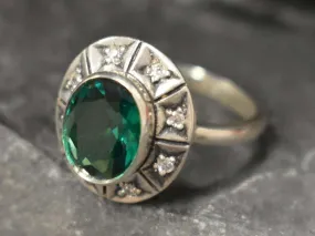 Green Emerald Ring - Green Boho Ring - Vintage Tribal Ring