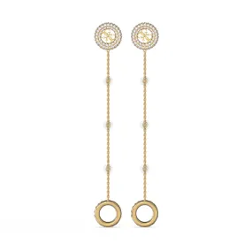 Guess Stainless Steel Gold Plated 80mm Airpods Logo Threader Drop Earrings