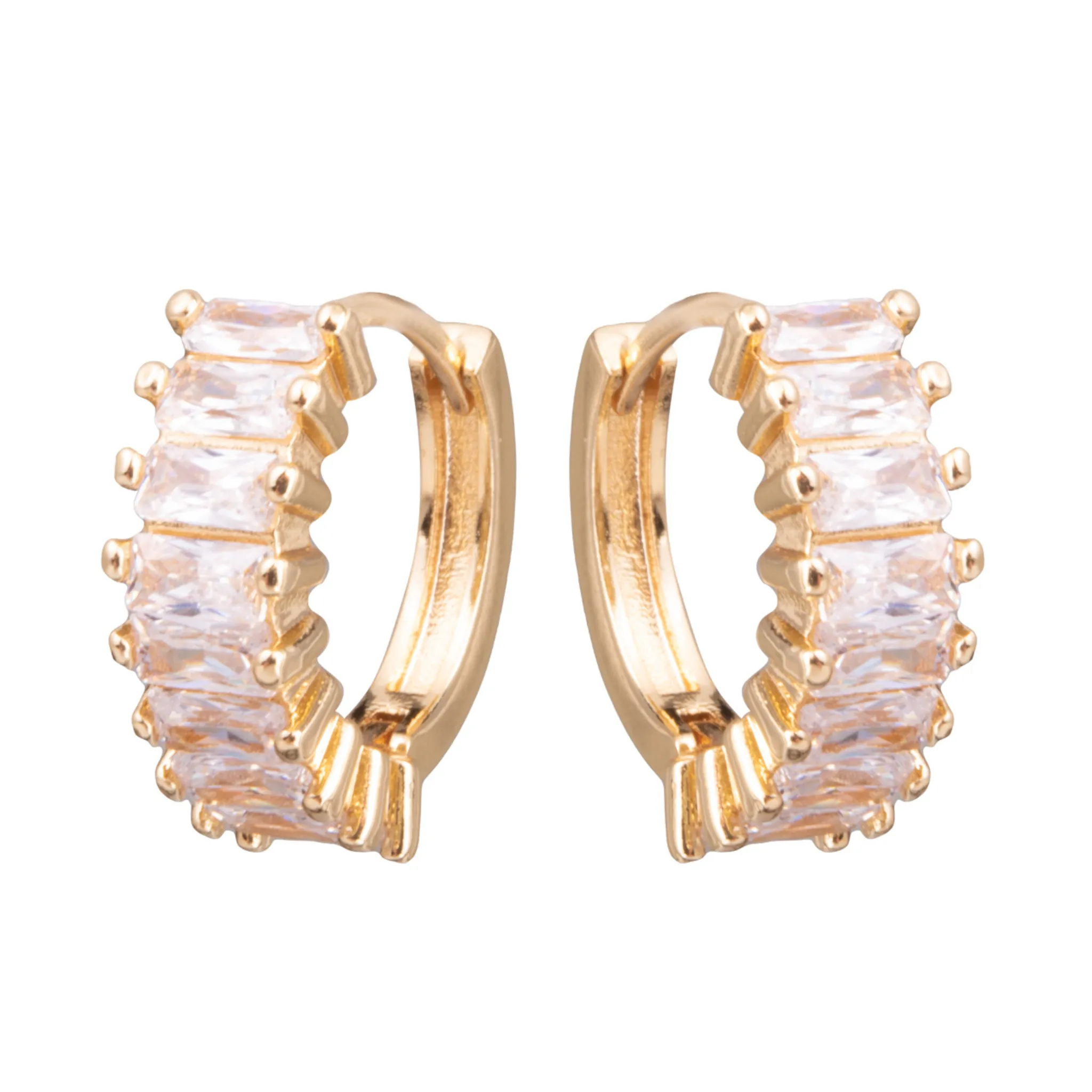 Half Circle Baguette Earrings