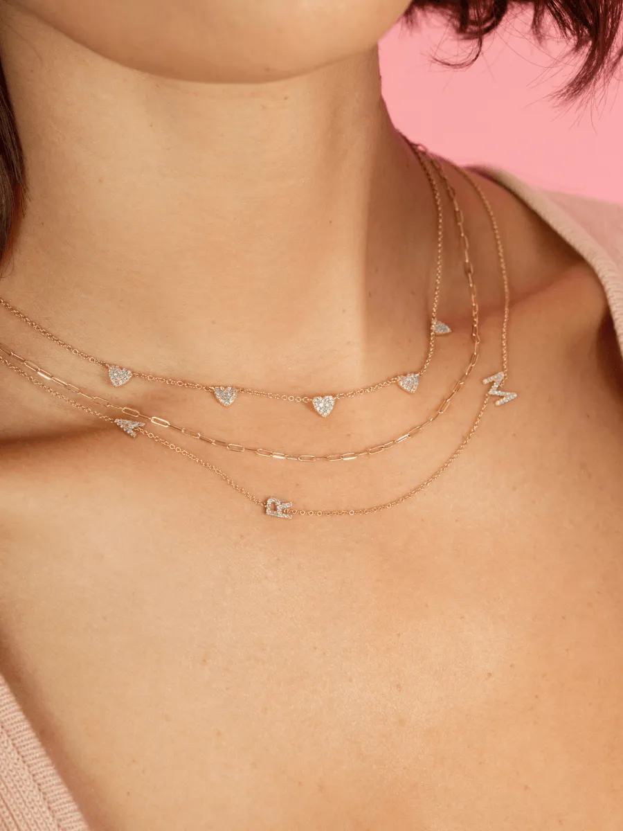 Hallie Diamond Heart Necklace 14K
