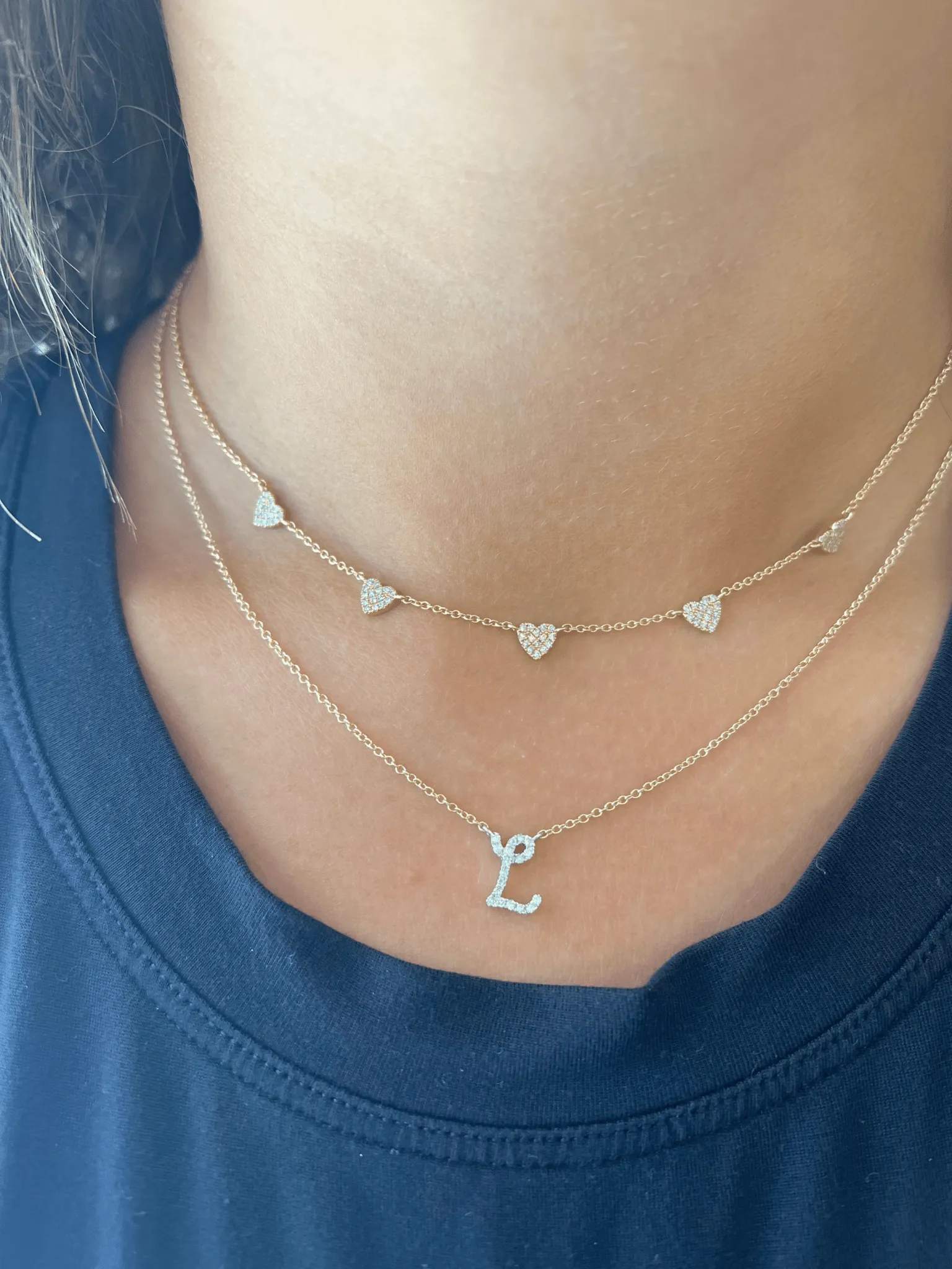 Hallie Diamond Heart Necklace 14K