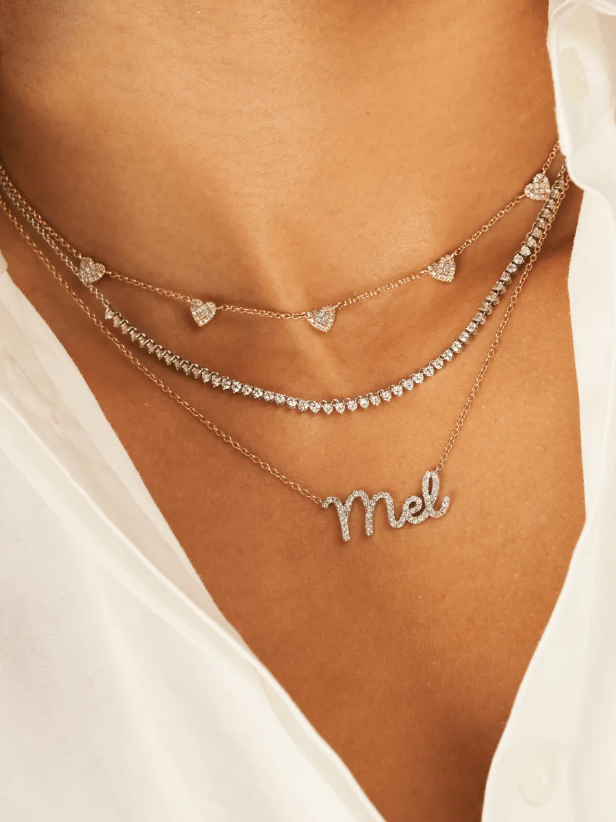 Hallie Diamond Heart Necklace 14K