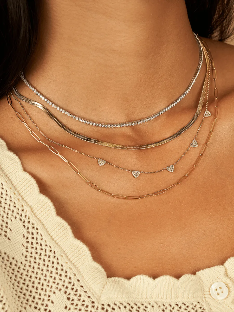 Hallie Diamond Heart Necklace 14K