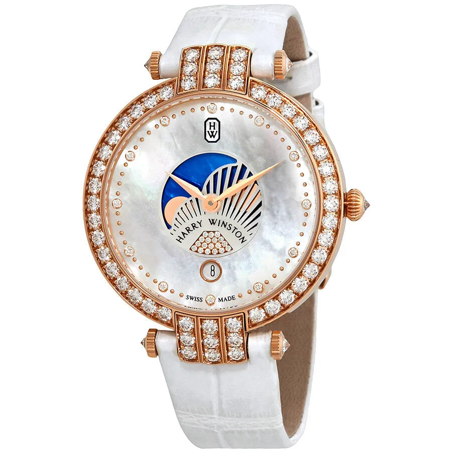 Harry Winston Premier Mother Of Pearl Dial Ladies Diamond Watch PRNQMP36RR001