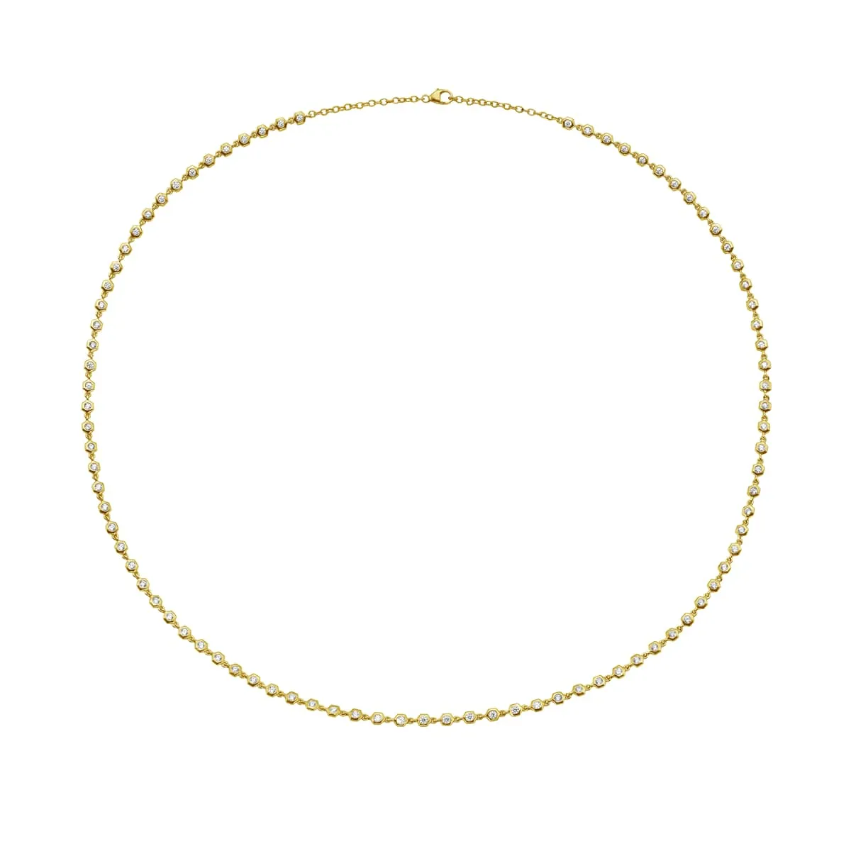 Honeycomb Diamond Bezel Tennis Necklace