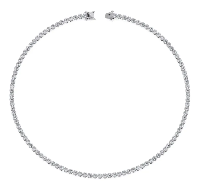 IG Deal 5.4CT Round Diamond Tennis Necklace in 14K White Gold