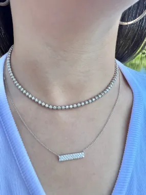 IG Deal 5.4CT Round Diamond Tennis Necklace in 14K White Gold
