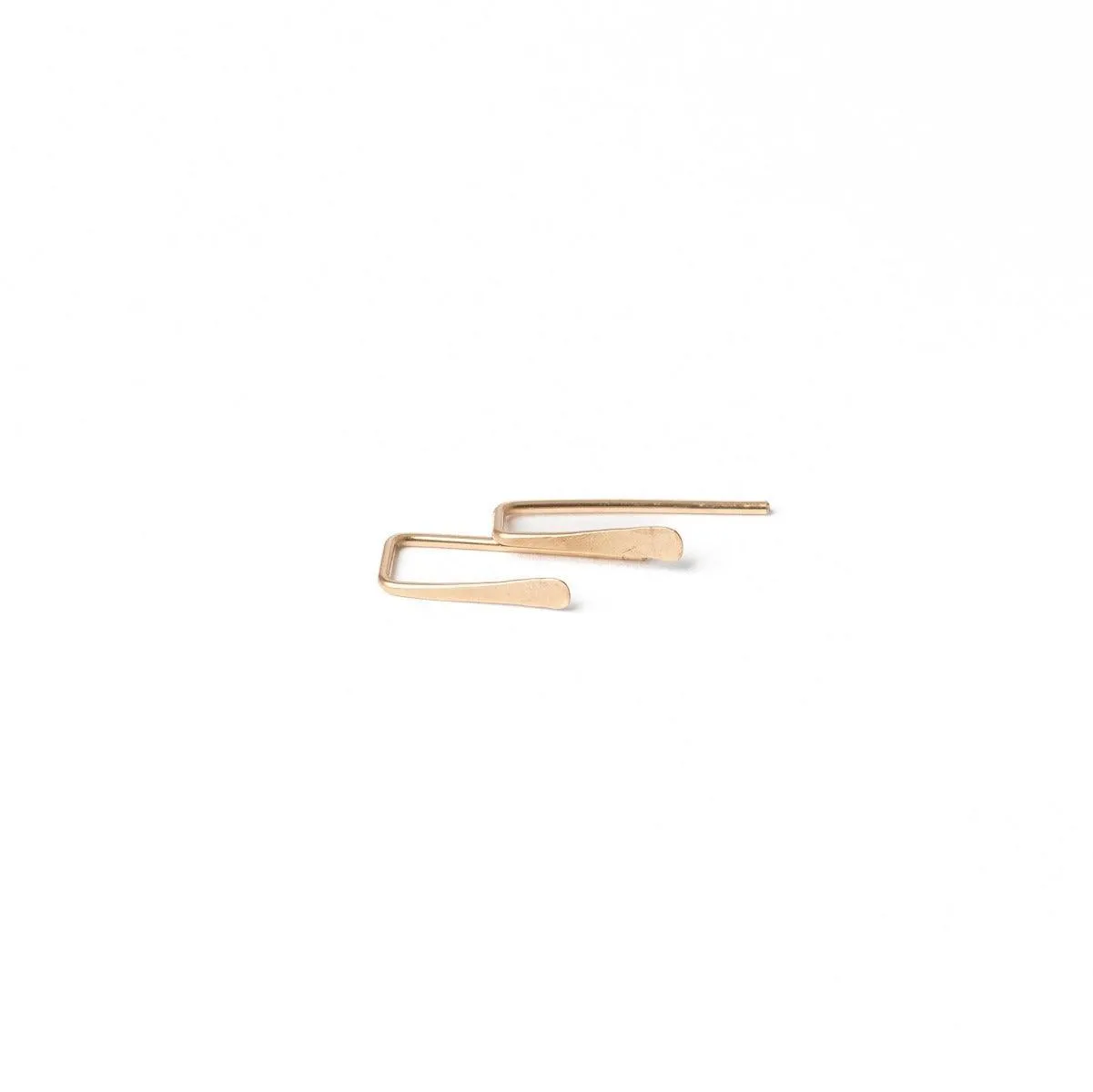 Indra Staple Threader Earrings in Gold
