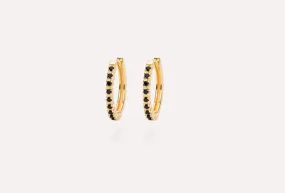 IX Eternity Black Gold Plated Hoops