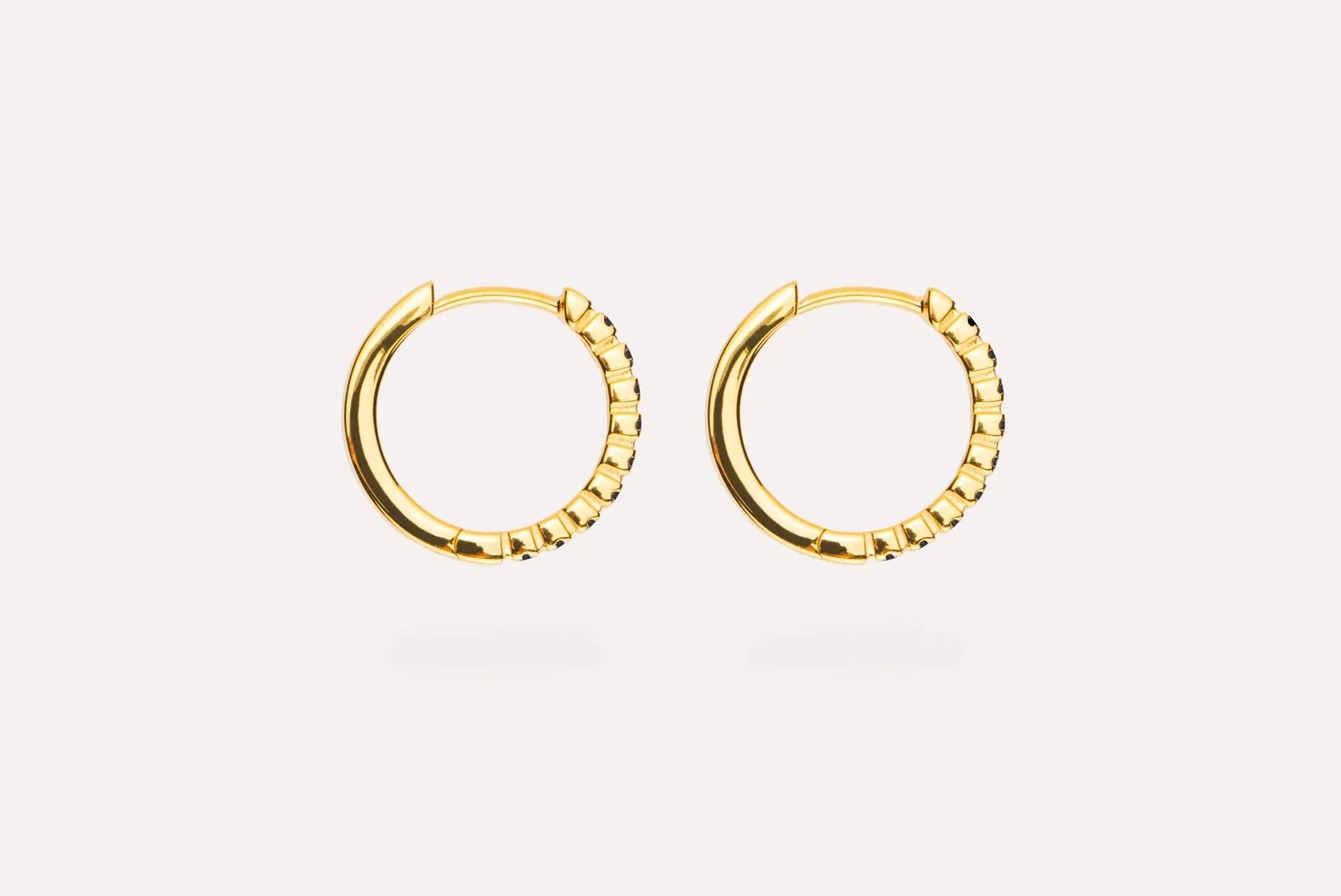 IX Eternity Black Gold Plated Hoops