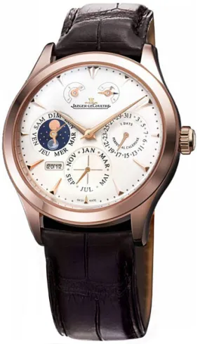 Jaeger LeCoultre Master Eight Days Beige Dial Perpetual Calendar 18kt Rose Gold Men's Watch Q1612420