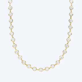 Karen Bezel Station Tennis Necklace