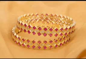Kundan Gold Plated Bangles Set #J4124
