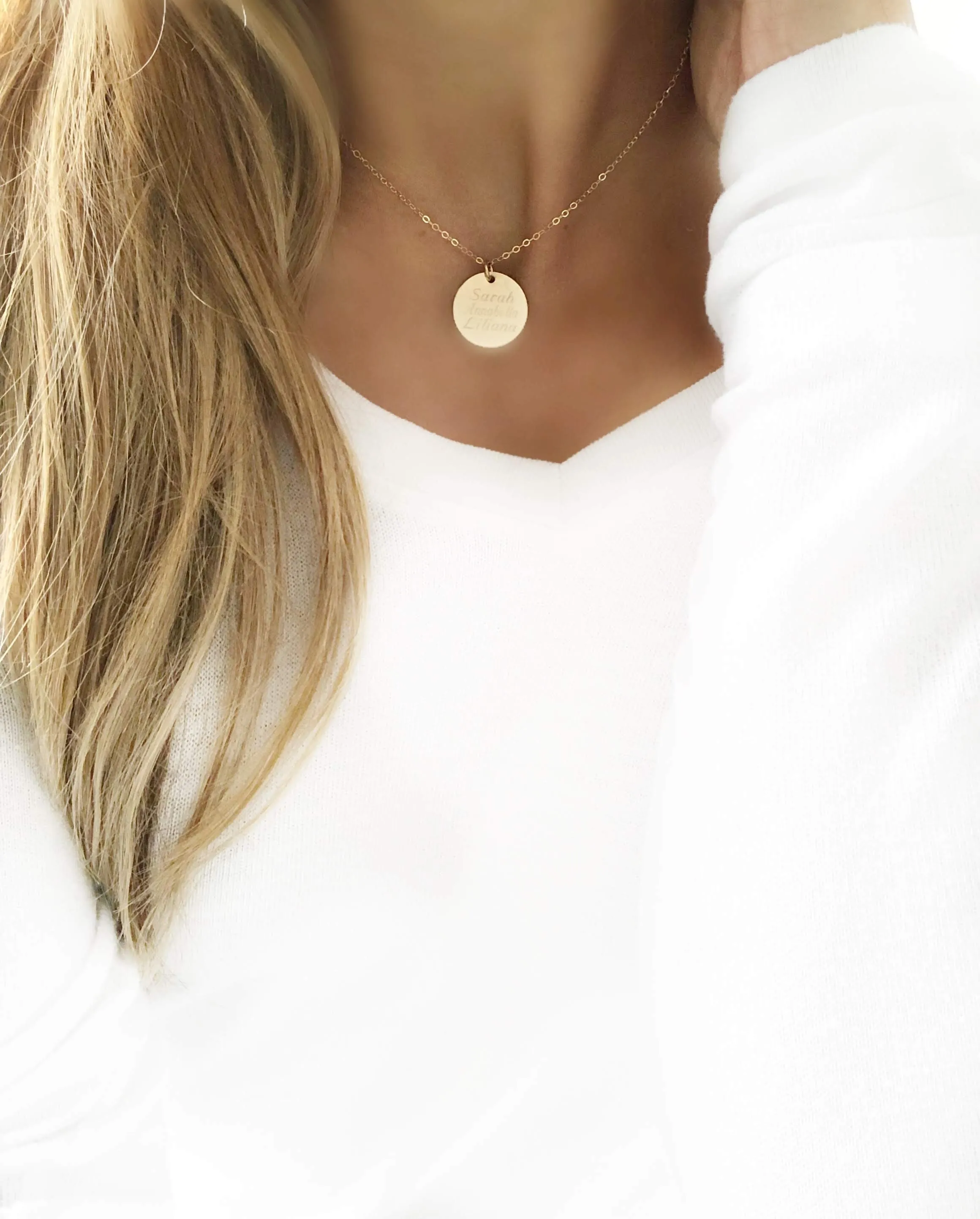 Large Disk Necklace - Engraved