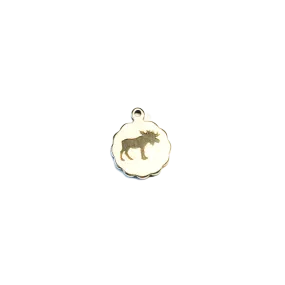 Laser Engraved Moose Disc Charm