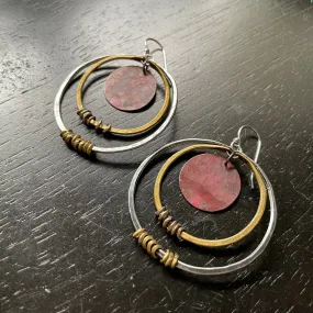 Leto Goddess Earrings with Copper Discs