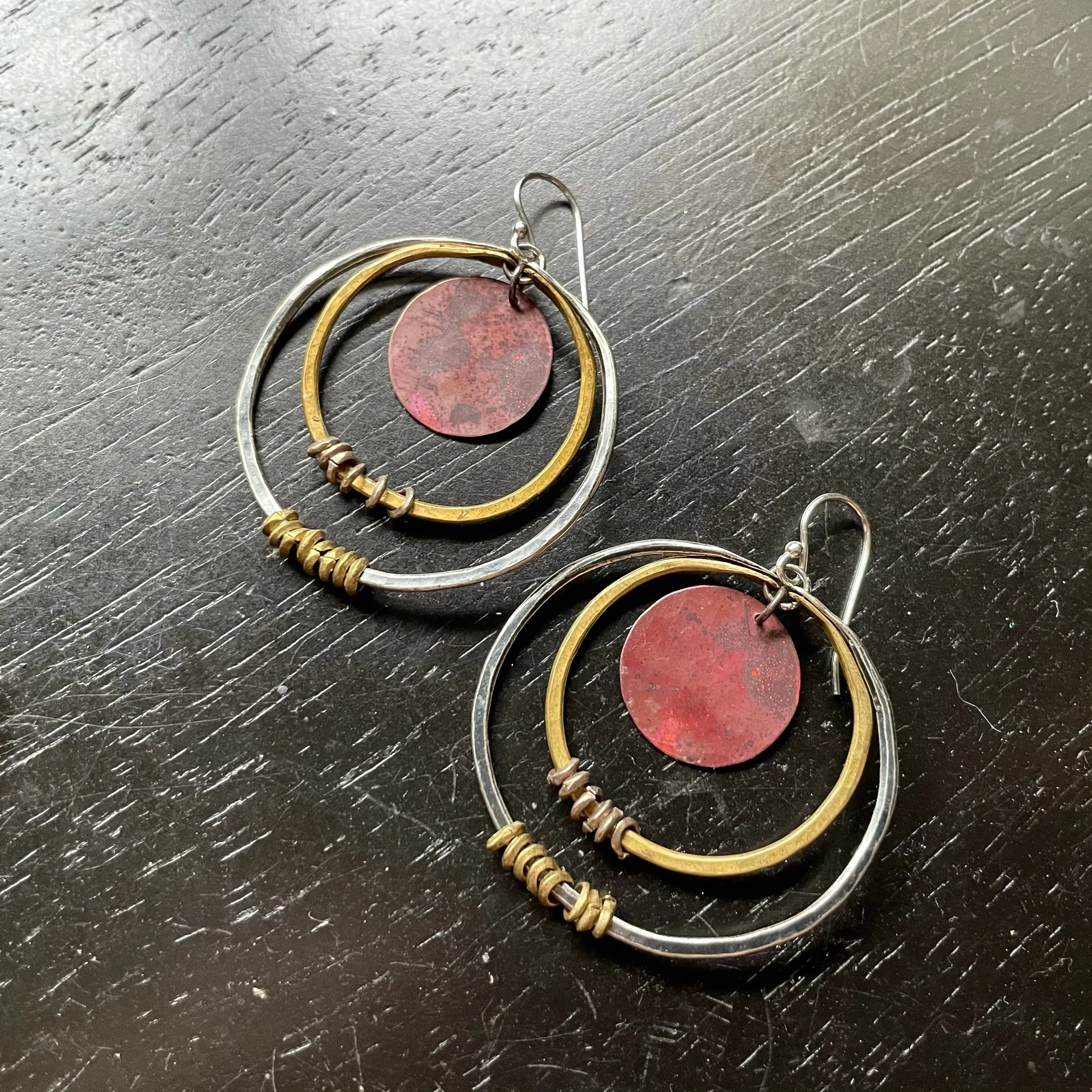 Leto Goddess Earrings with Copper Discs