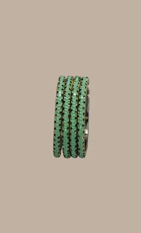 Lime Green Stonework Bangles