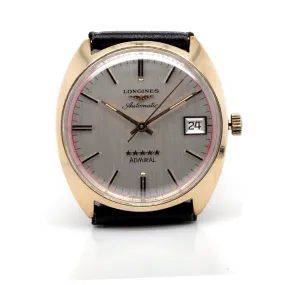 Longines 9ct Gold Admiral 5 Stars Automatic Strap Watch, c.1973