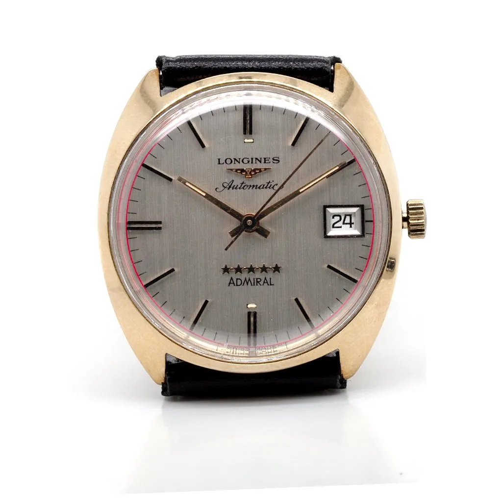 Longines 9ct Gold Admiral 5 Stars Automatic Strap Watch, c.1973
