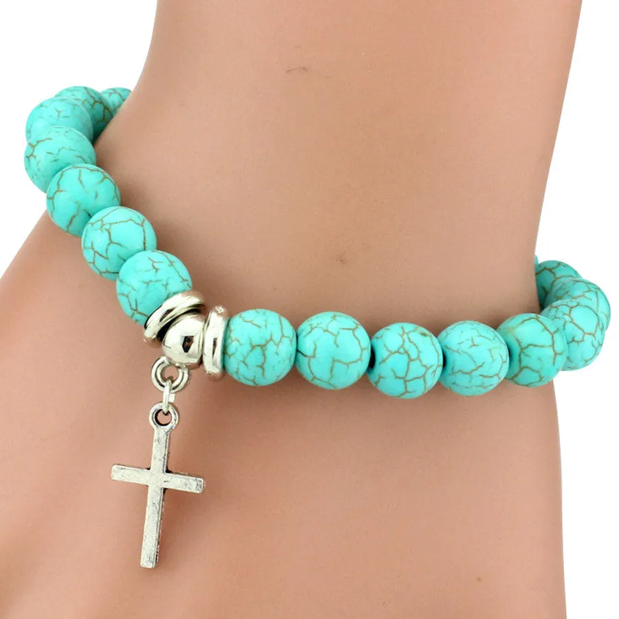 Love vintage charm bracelet femme Bohemian turquoise bracelets & bangles pulseras mujer pendants bracelets for women men jewelry