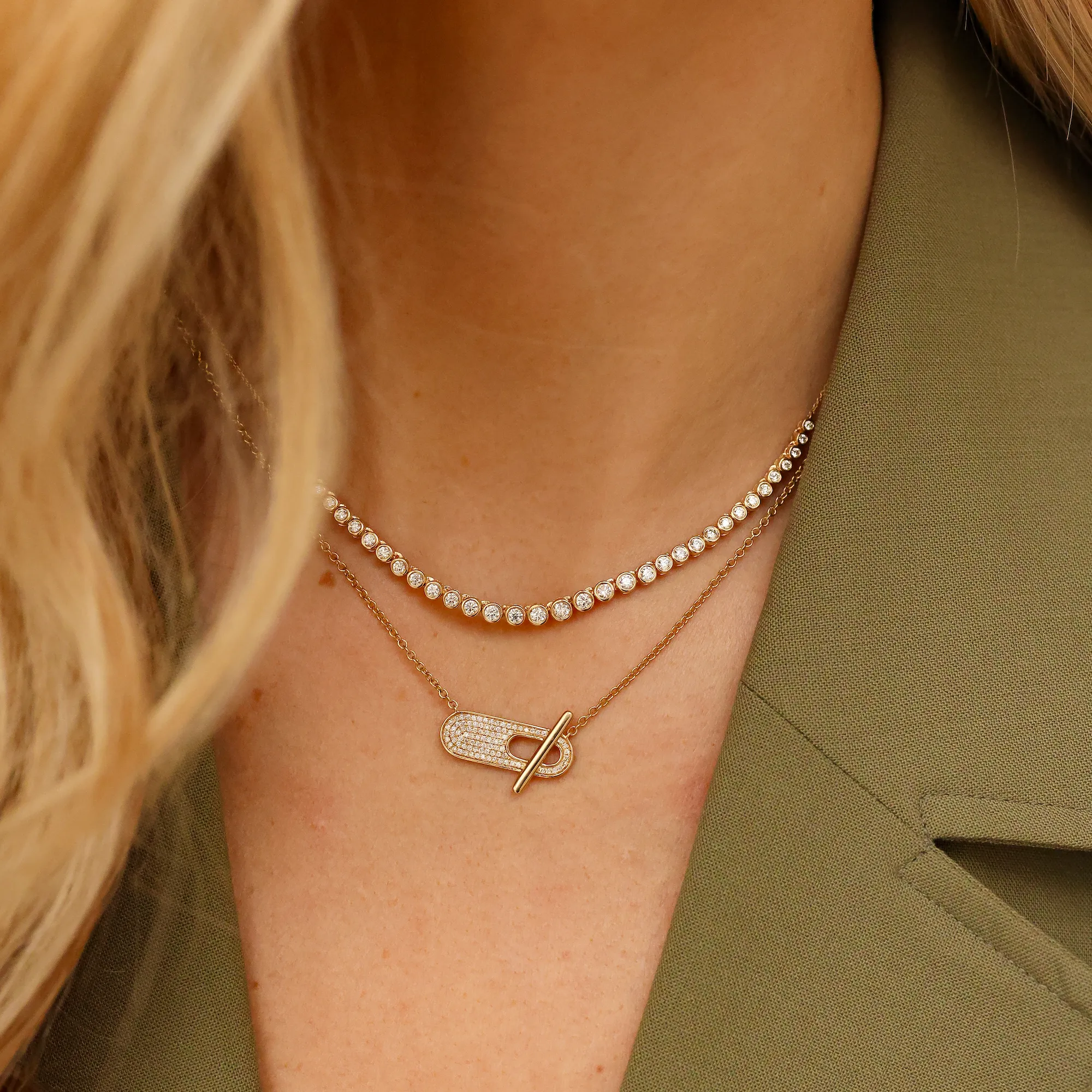 Lulu Jack Graduating Bezel Tennis Necklace