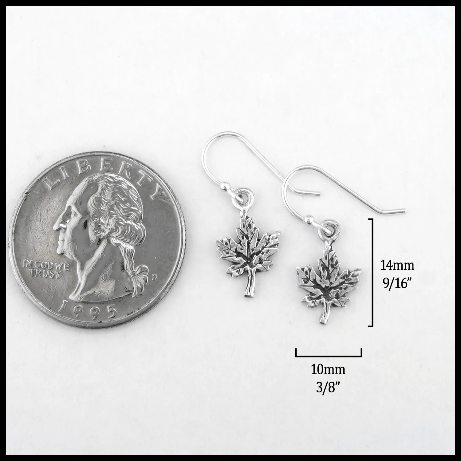 Maple Leaf Drop and Threader Earrings