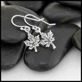Maple Leaf Drop and Threader Earrings