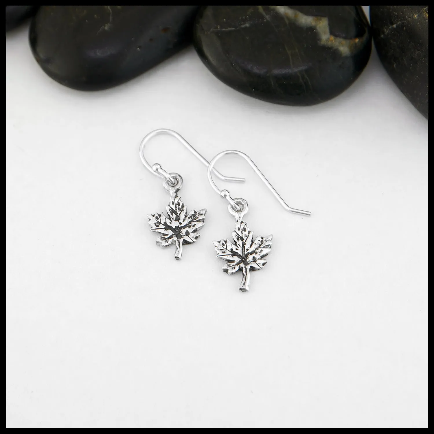 Maple Leaf Drop and Threader Earrings
