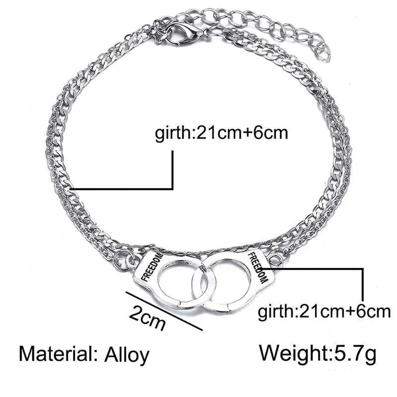 MAYTRENDS  - Layered Handcuff Anklet