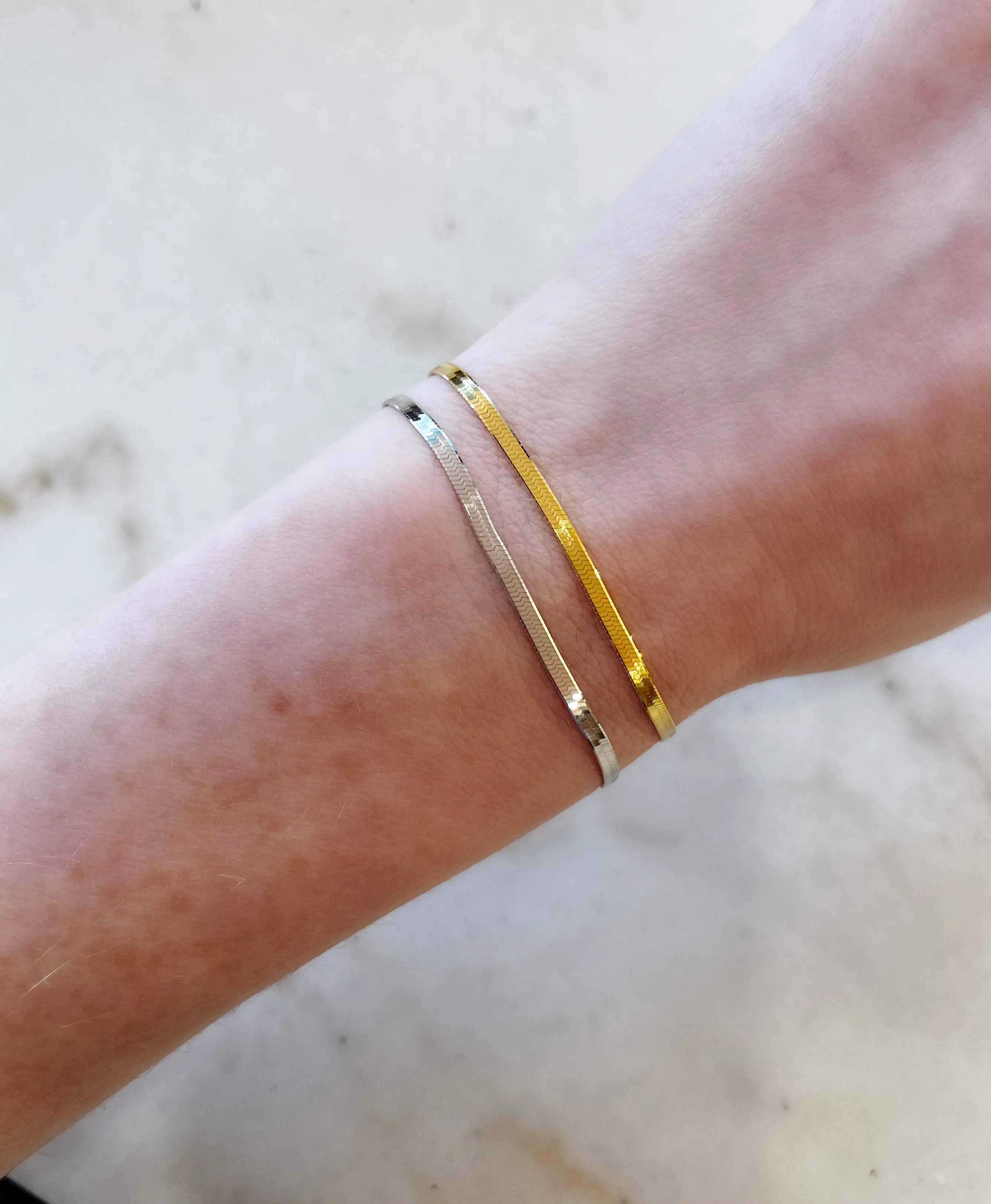 Micro Cleo Herringbone Bracelet