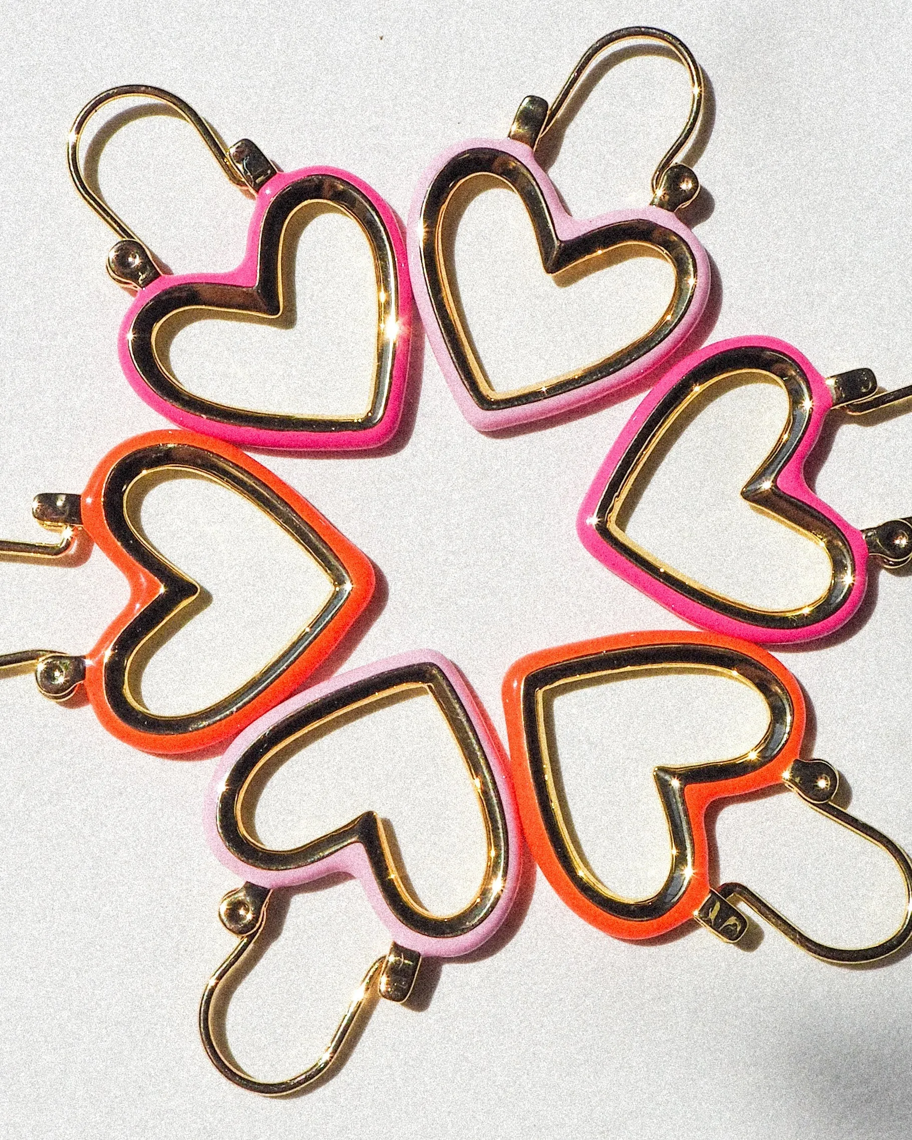 Mini Heartbreaker Hoops- Baby Pink- Gold