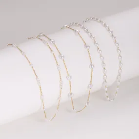 Minimalist Asymmetrical Chain Stainless Steel Electroplating Necklaces