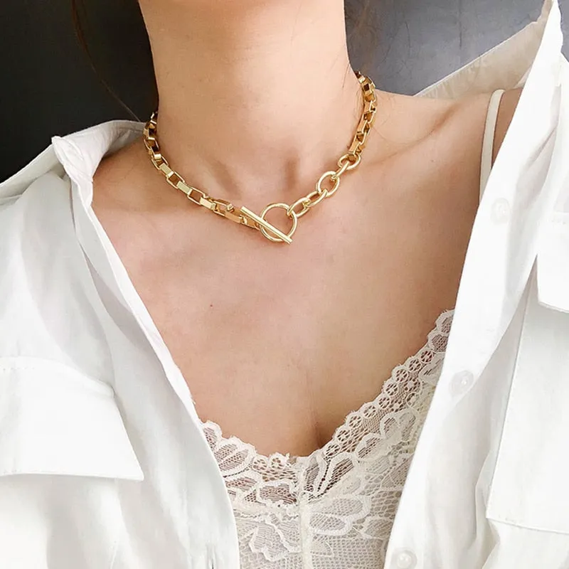 Mixed Linked Circle Necklaces