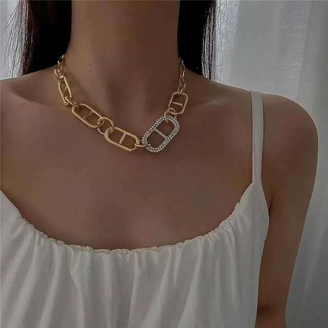 Mixed Linked Circle Necklaces