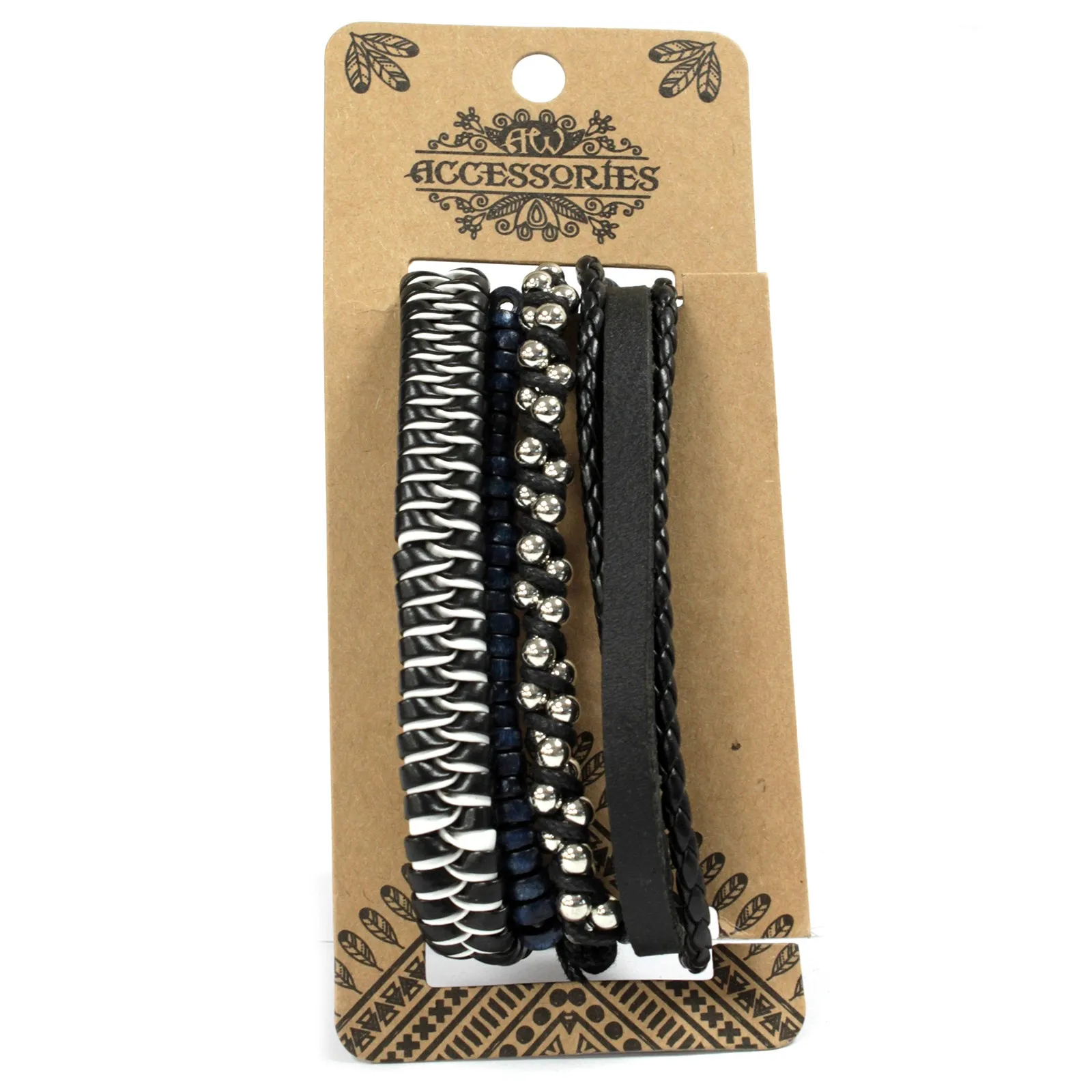 Moody & Blue Men's Bracelet Sets - Stylish Leather & Metal Charm Designs