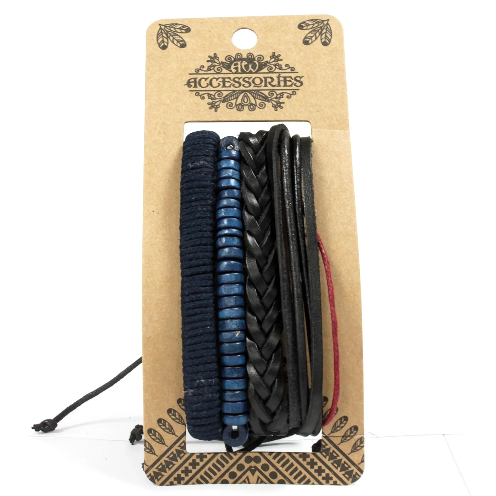 Moody & Blue Men's Bracelet Sets - Stylish Leather & Metal Charm Designs