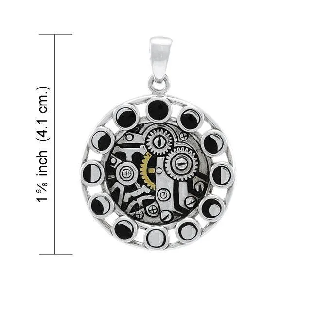 Moonphase Steampunk Sterling Silver and Gold Accent MPD3903