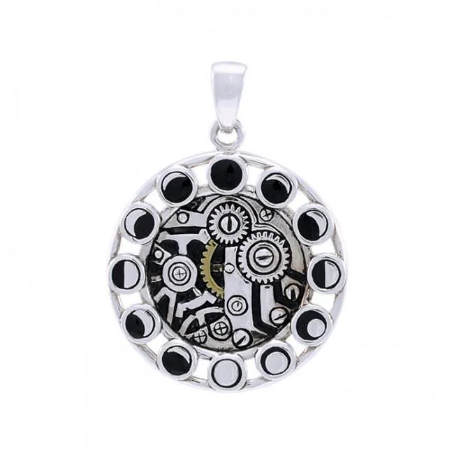Moonphase Steampunk Sterling Silver and Gold Accent MPD3903