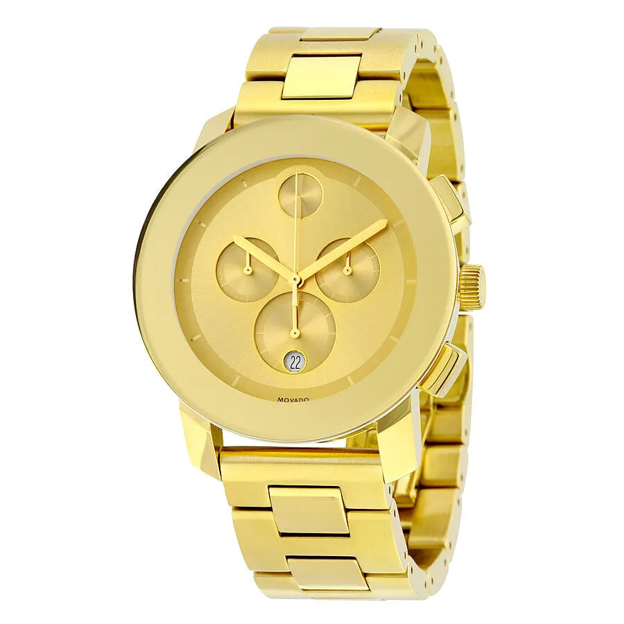 Movado Bold Chronograph Champagne Dial Gold Ion-plated Unisex Watch 3600141