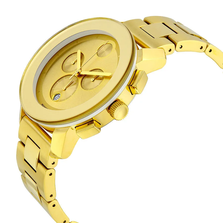 Movado Bold Chronograph Champagne Dial Gold Ion-plated Unisex Watch 3600141