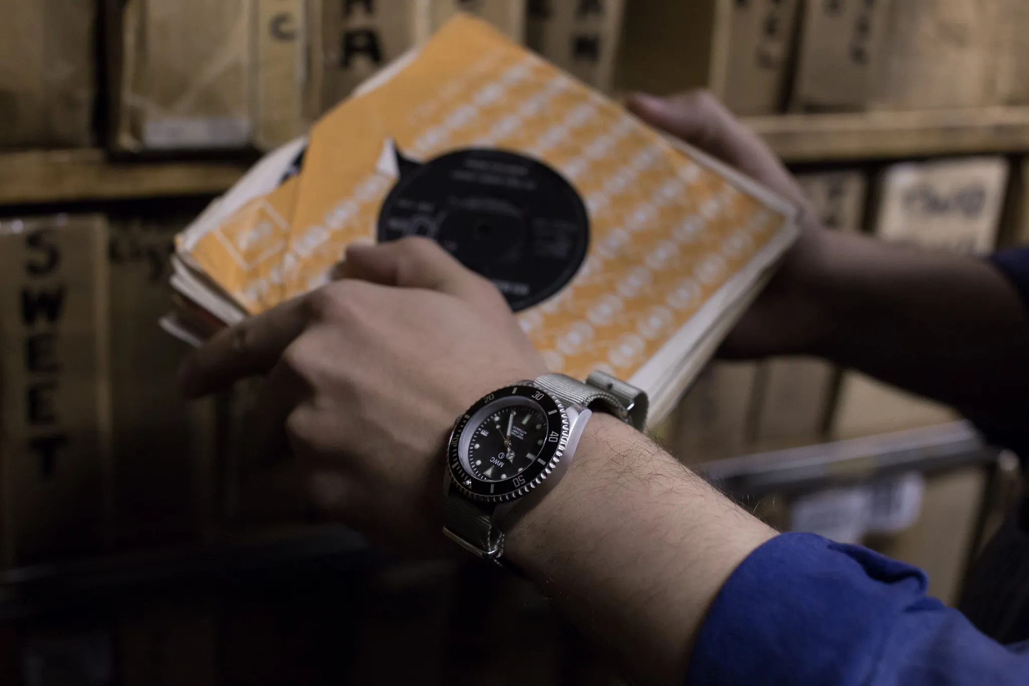 MWC 24 Jewel 300m Automatic Military Divers Watch with Sapphire Crystal and Ceramic Bezel on a NATO Webbing Strap