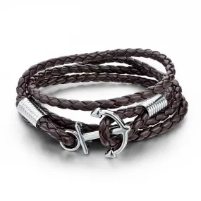 New Arrival Fashion Jewelry PU Leather Bracelet Men Anchor Bracelets For Women Best Friend Gift Pulsera
