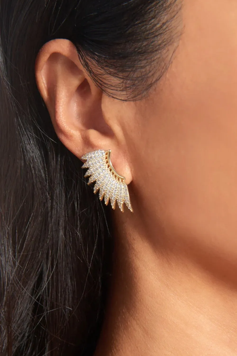 Nickho Rey Kelsea Earrings in Silver with Clear Stones