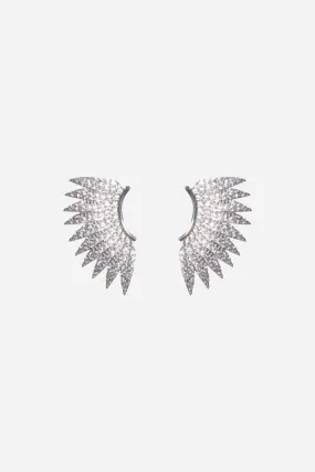 Nickho Rey Kelsea Earrings in Silver with Clear Stones