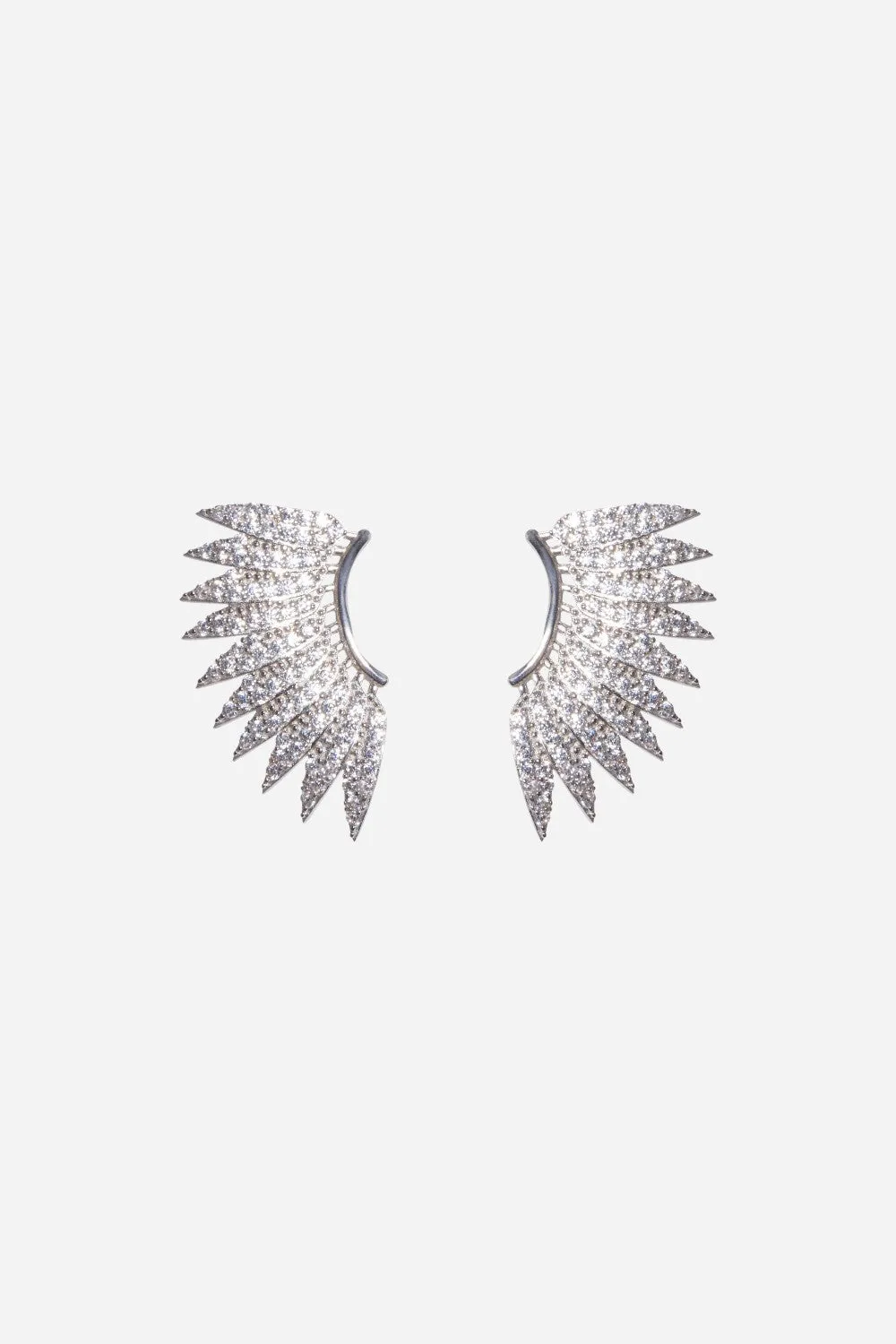 Nickho Rey Kelsea Earrings in Silver with Clear Stones