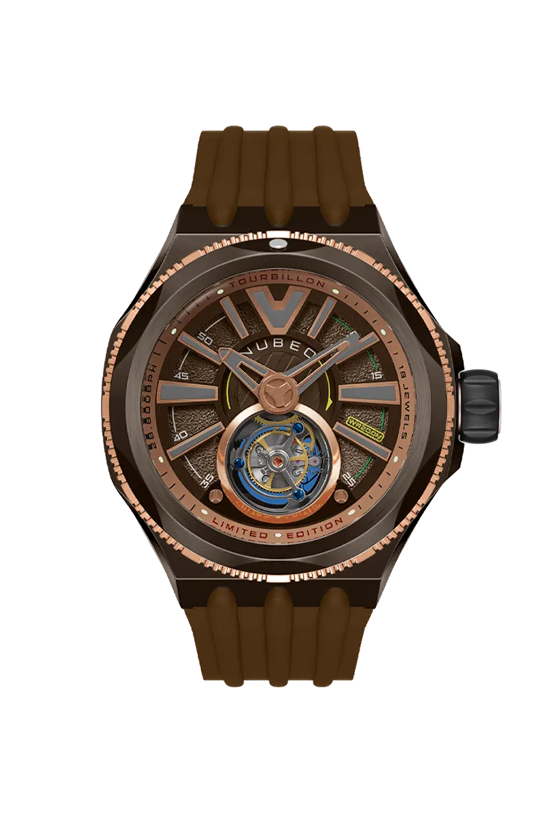 Nubeo Messenger Tourbillon Limited Edition Deep Brown Men's Watch NB-6075-0A