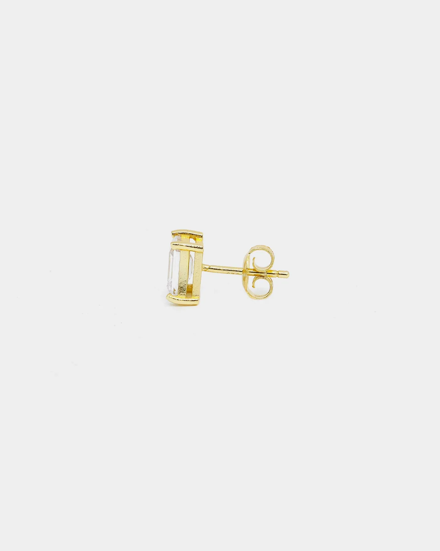 NXS Emerald Cut Earrings Iced Gold